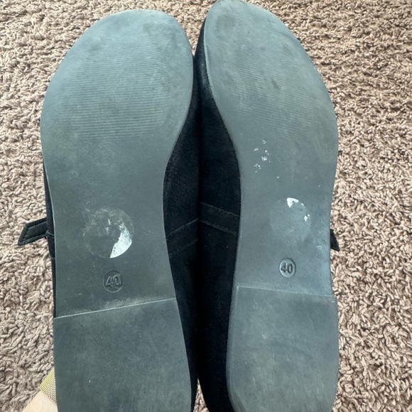 Black Suede Leather Maryjane Ballet Flat Size 40 9 9.5 - Picture 5 of 6